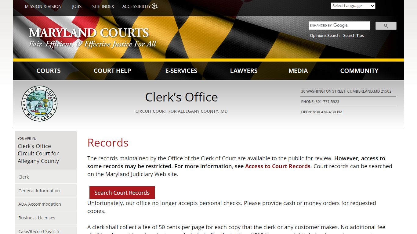 Records | Maryland Courts